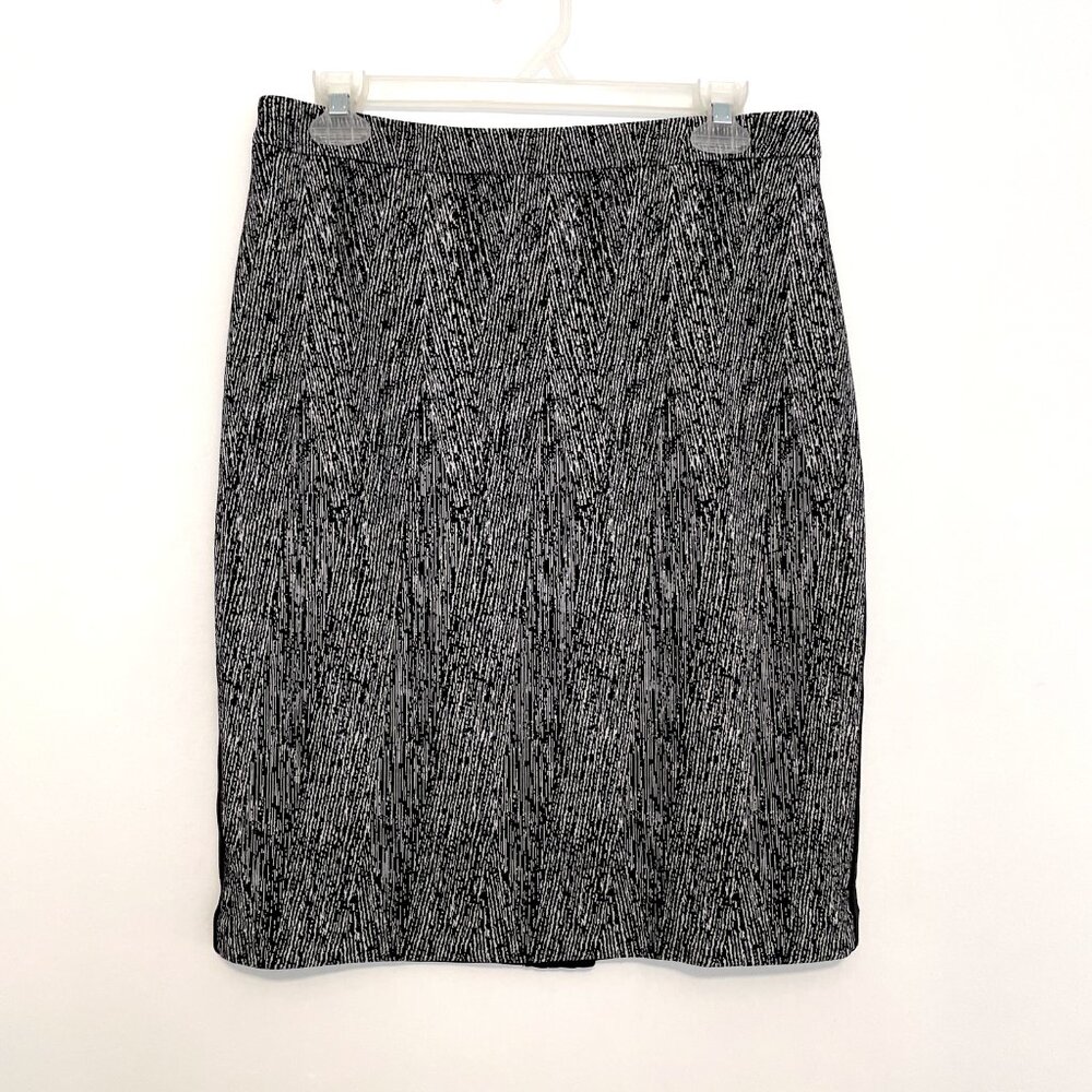 CALVIN KLEIN CK Black Gray Geometric / Solid Colorblock Straight Pencil Skirt 6